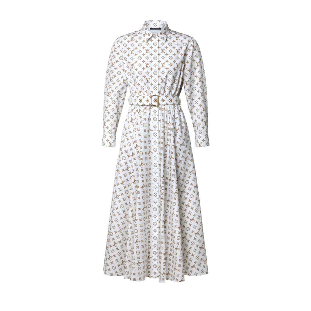 サ*エ様 LV dress Woven Monogram Print Shirt Dress - Women - Ready-to-Wear | LOUIS